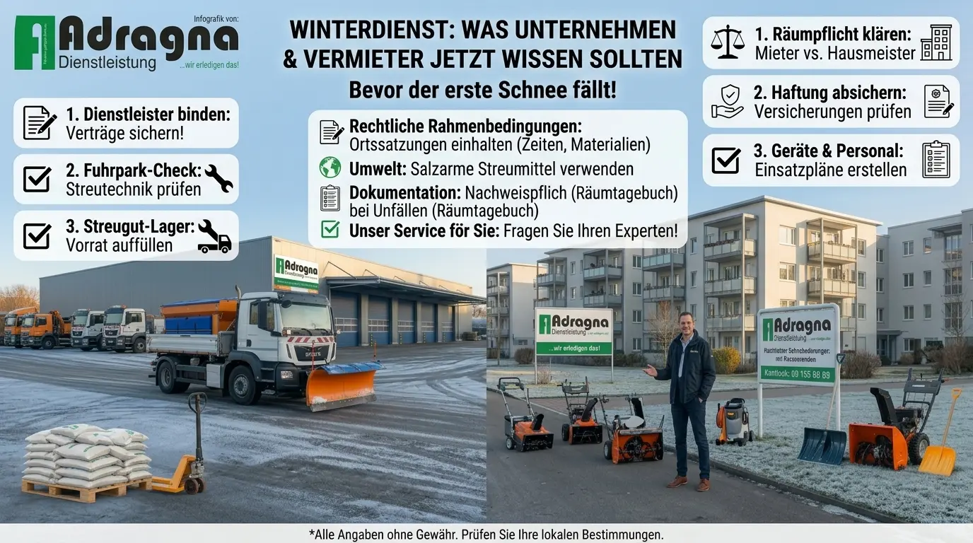 Winterdienst: Was Unternehmen und Vermieter jetzt wissen sollten – bevor der erste Schnee fällt
